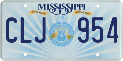 MS license plate CLJ954