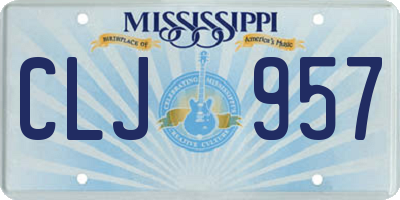 MS license plate CLJ957