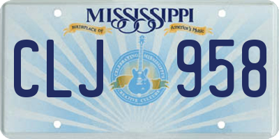 MS license plate CLJ958