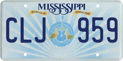 MS license plate CLJ959
