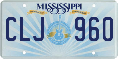 MS license plate CLJ960