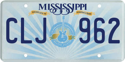 MS license plate CLJ962