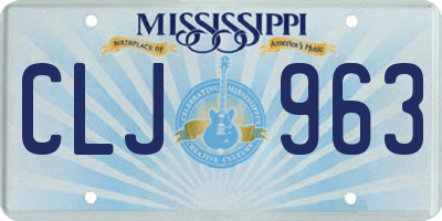 MS license plate CLJ963