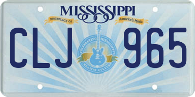 MS license plate CLJ965