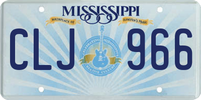 MS license plate CLJ966