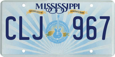 MS license plate CLJ967