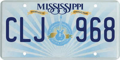 MS license plate CLJ968