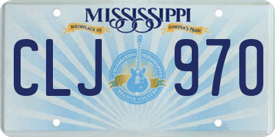 MS license plate CLJ970