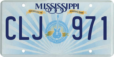 MS license plate CLJ971