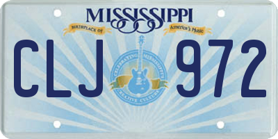 MS license plate CLJ972