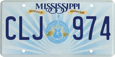 MS license plate CLJ974