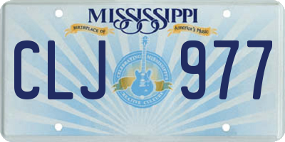 MS license plate CLJ977