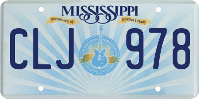 MS license plate CLJ978