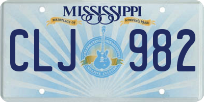 MS license plate CLJ982