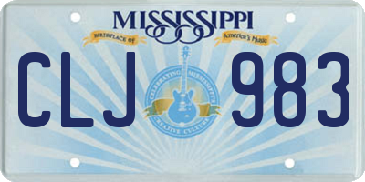 MS license plate CLJ983
