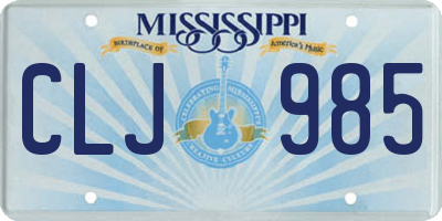 MS license plate CLJ985