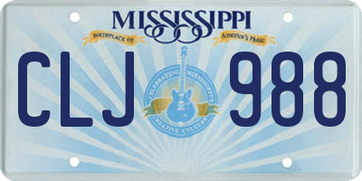 MS license plate CLJ988