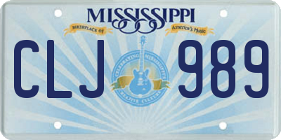 MS license plate CLJ989