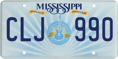 MS license plate CLJ990