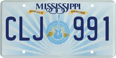 MS license plate CLJ991