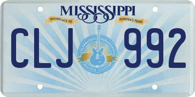 MS license plate CLJ992