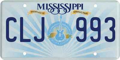 MS license plate CLJ993