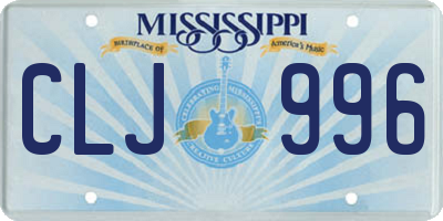 MS license plate CLJ996