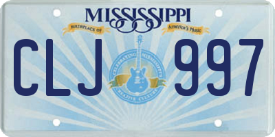 MS license plate CLJ997