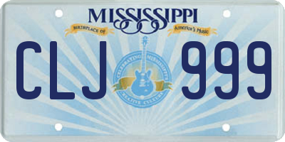 MS license plate CLJ999