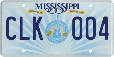 MS license plate CLK004