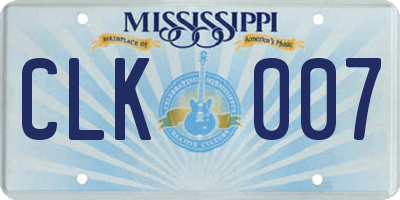 MS license plate CLK007