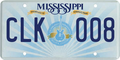 MS license plate CLK008