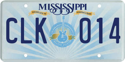 MS license plate CLK014