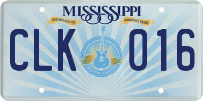 MS license plate CLK016