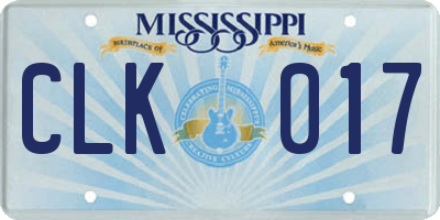MS license plate CLK017