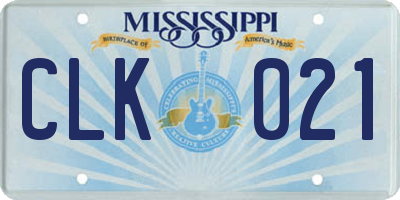 MS license plate CLK021