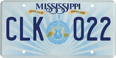 MS license plate CLK022