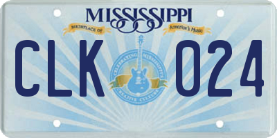 MS license plate CLK024