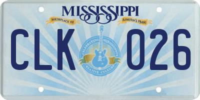 MS license plate CLK026