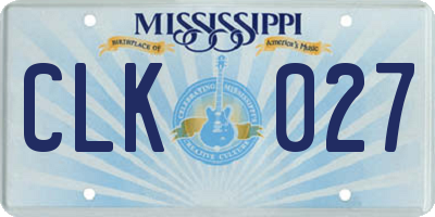 MS license plate CLK027