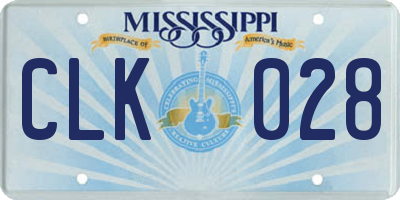 MS license plate CLK028