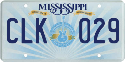 MS license plate CLK029