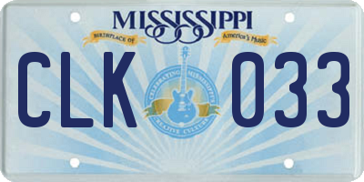 MS license plate CLK033