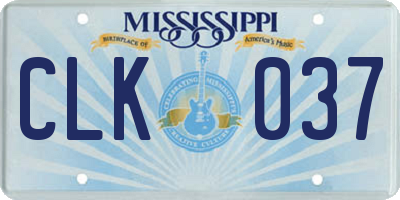 MS license plate CLK037