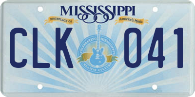 MS license plate CLK041