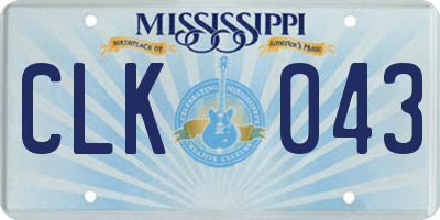 MS license plate CLK043