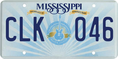 MS license plate CLK046