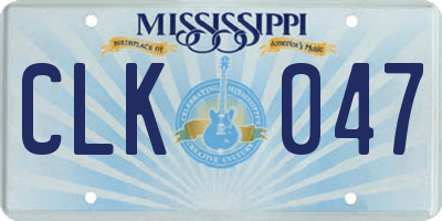 MS license plate CLK047