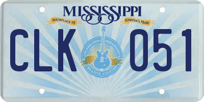 MS license plate CLK051
