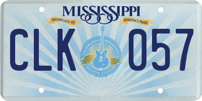 MS license plate CLK057